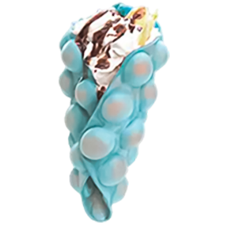  Cookie-Flavored Blue Bubble Waffle