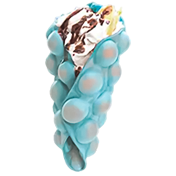  Cookie-Flavored Blue Bubble Waffle